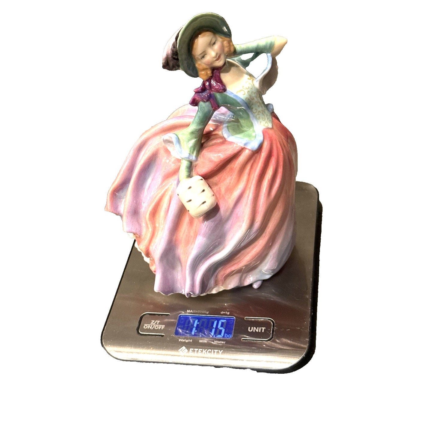 Vintage Royal Doulton Autumn Breezes HN 1911 Figurine c. 1939-1955 Pink Dress