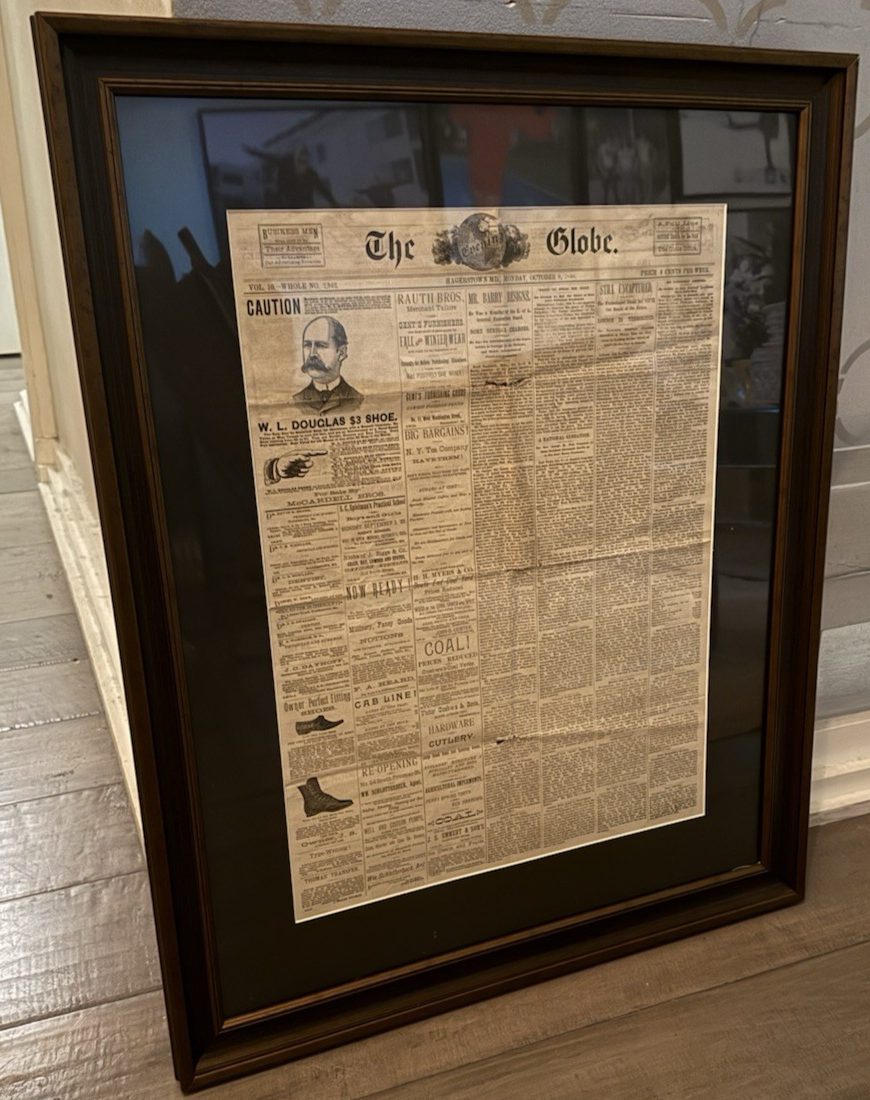 RARE Original 1888 Newspaper JACK THE RIPPER “WHITEChAPEL FIEND" FRAMED 25"x31"