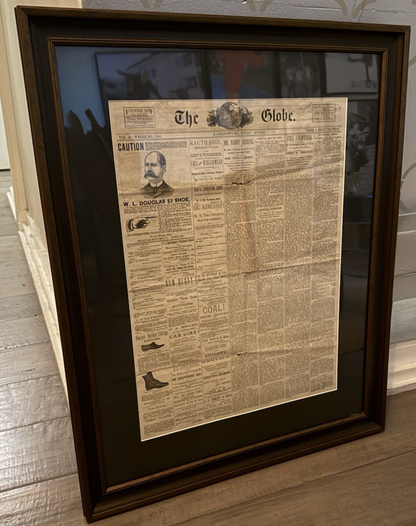 RARE Original 1888 Newspaper JACK THE RIPPER “WHITEChAPEL FIEND" FRAMED 25"x31"