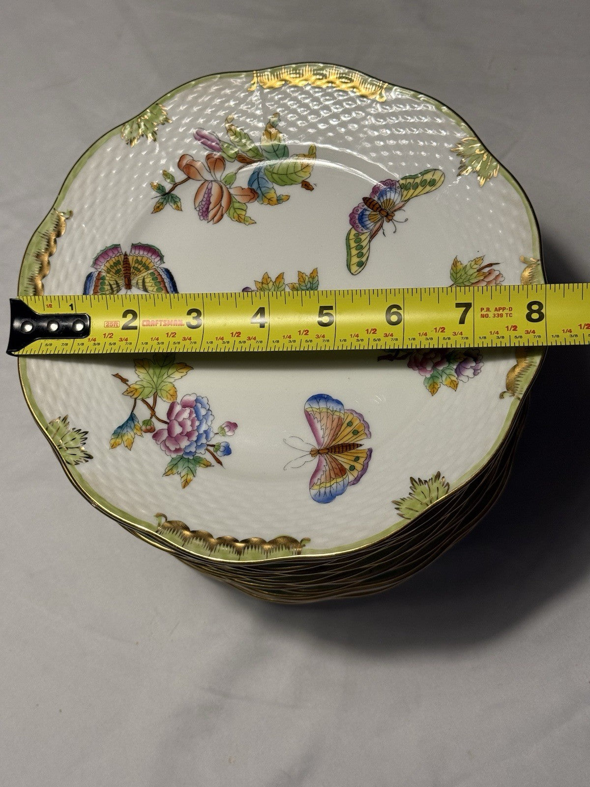 Herend 47621 Saucer Queen Victoria VBO Gold Butterfly Flower 5.25"