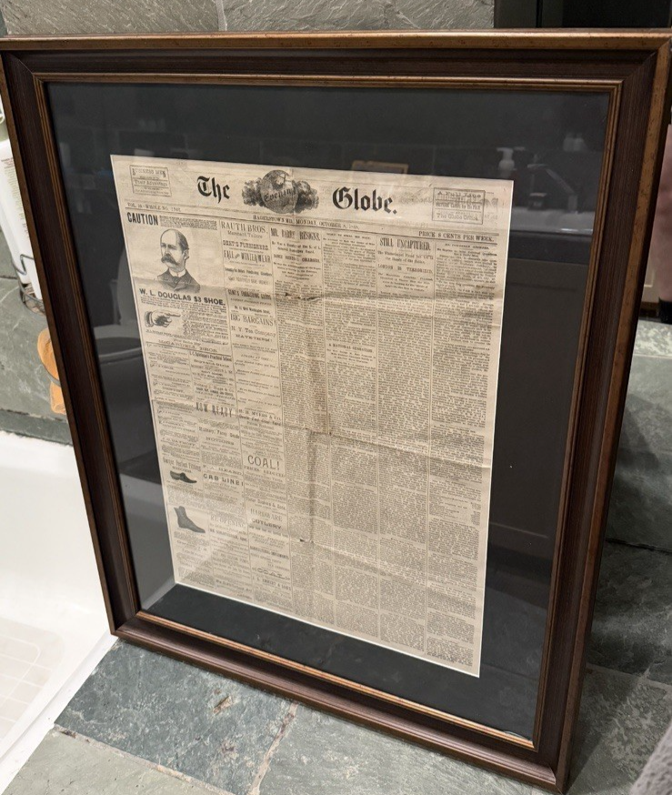 RARE Original 1888 Newspaper JACK THE RIPPER “WHITEChAPEL FIEND" FRAMED 25"x31"