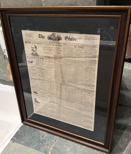 RARE Original 1888 Newspaper JACK THE RIPPER “WHITEChAPEL FIEND" FRAMED 25"x31"