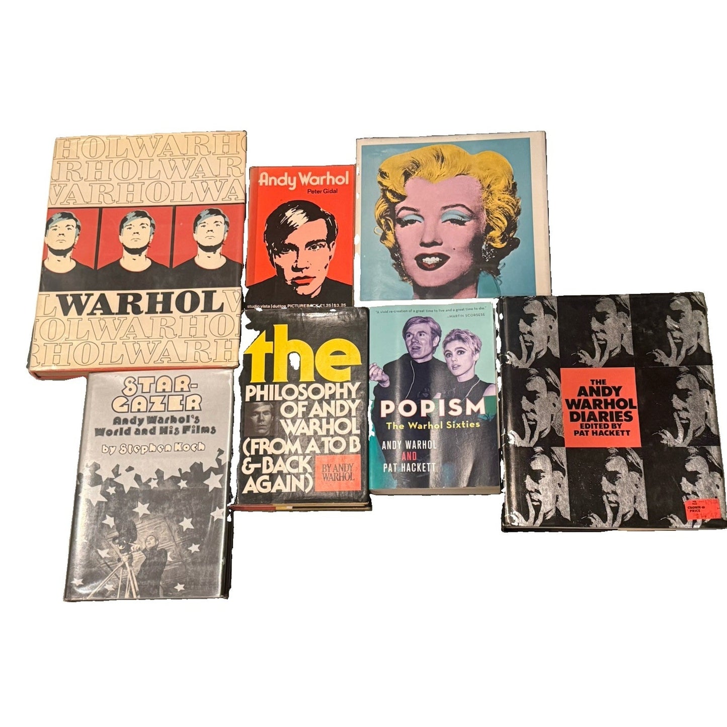 Andy Warhol 7 First Edition Book Lot 1970-1989 Philosophy Diaries Vintage