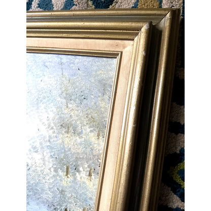 Vintage DuBois Oil Painting Lady by Lake Sailboats French Provincial Frame 22x26