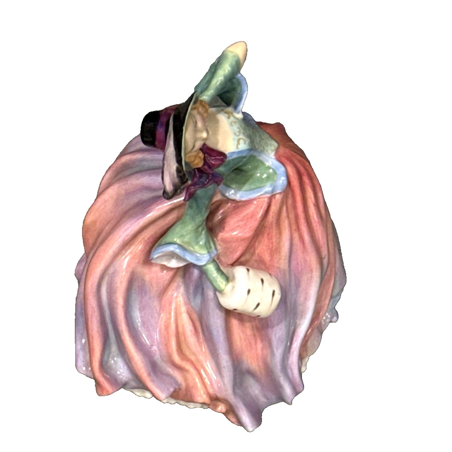 Vintage Royal Doulton Autumn Breezes HN 1911 Figurine c. 1939-1955 Pink Dress