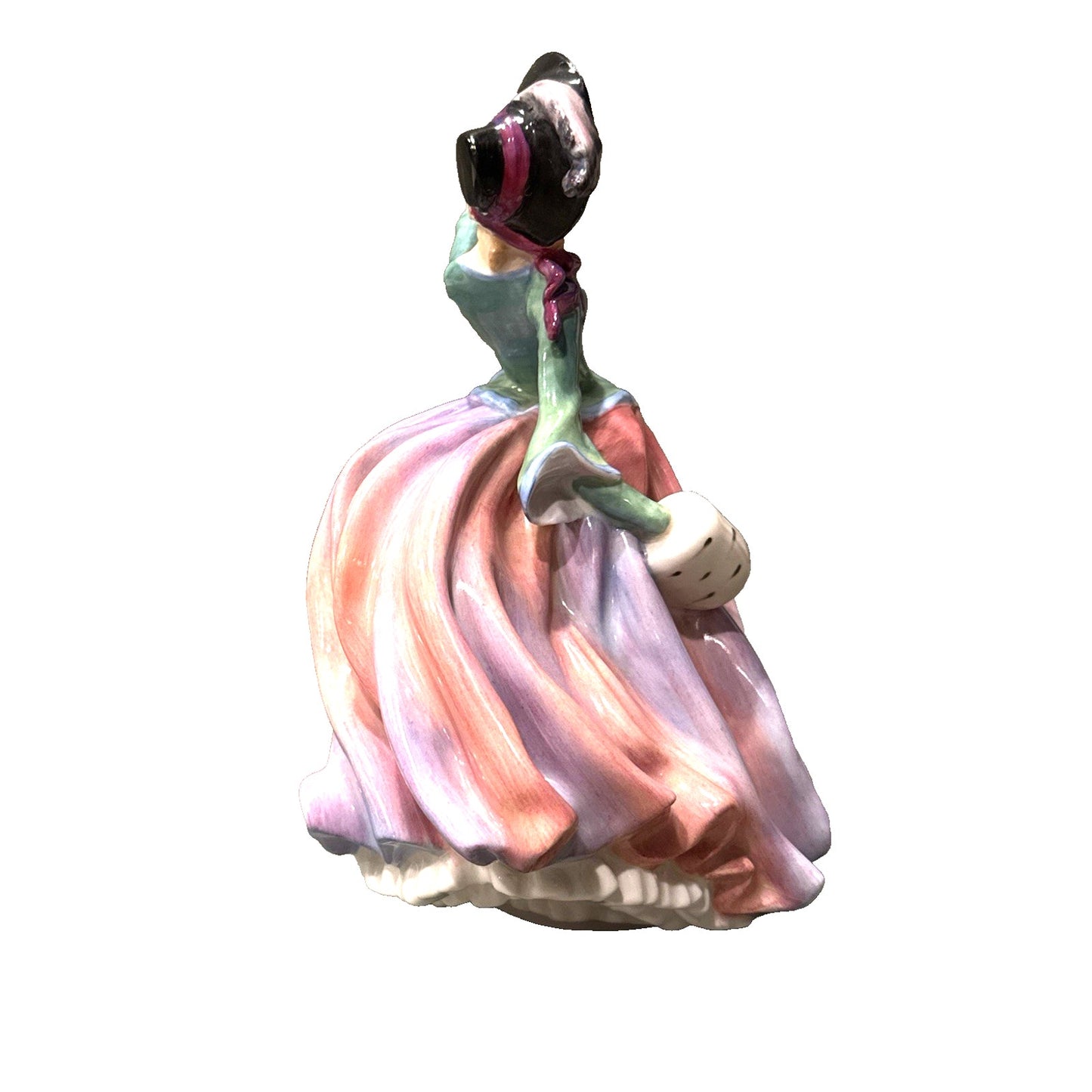 Vintage Royal Doulton Autumn Breezes HN 1911 Figurine c. 1939-1955 Pink Dress