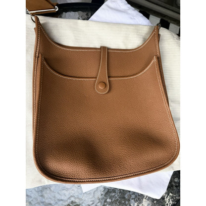 Hermes Evelyne III 29 PM Gold Clemence Leather Bag Palladium PHW 2022 Receipt