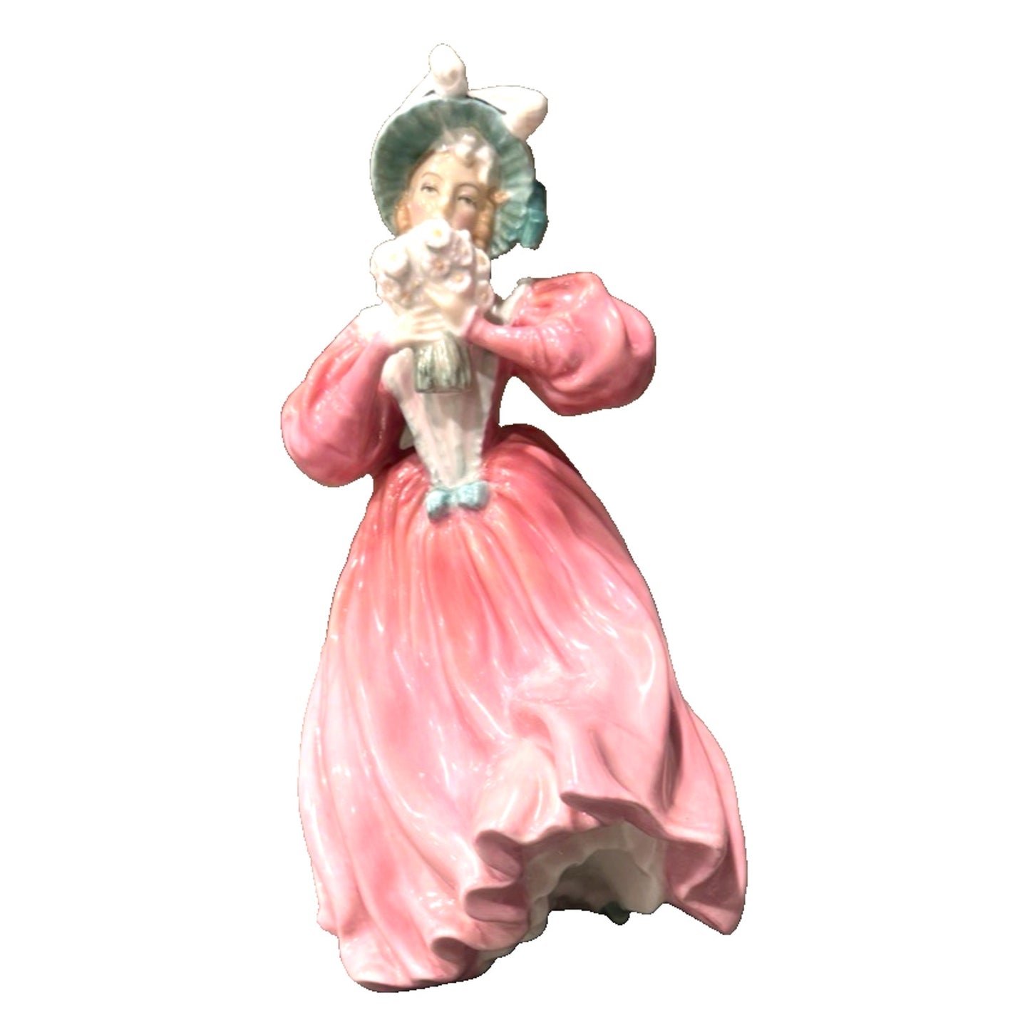 Vintage Royal Doulton Marguerite HN 1928 Figurine 1940s Retired Pink Dress