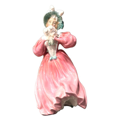 Vintage Royal Doulton Marguerite HN 1928 Figurine 1940s Retired Pink Dress