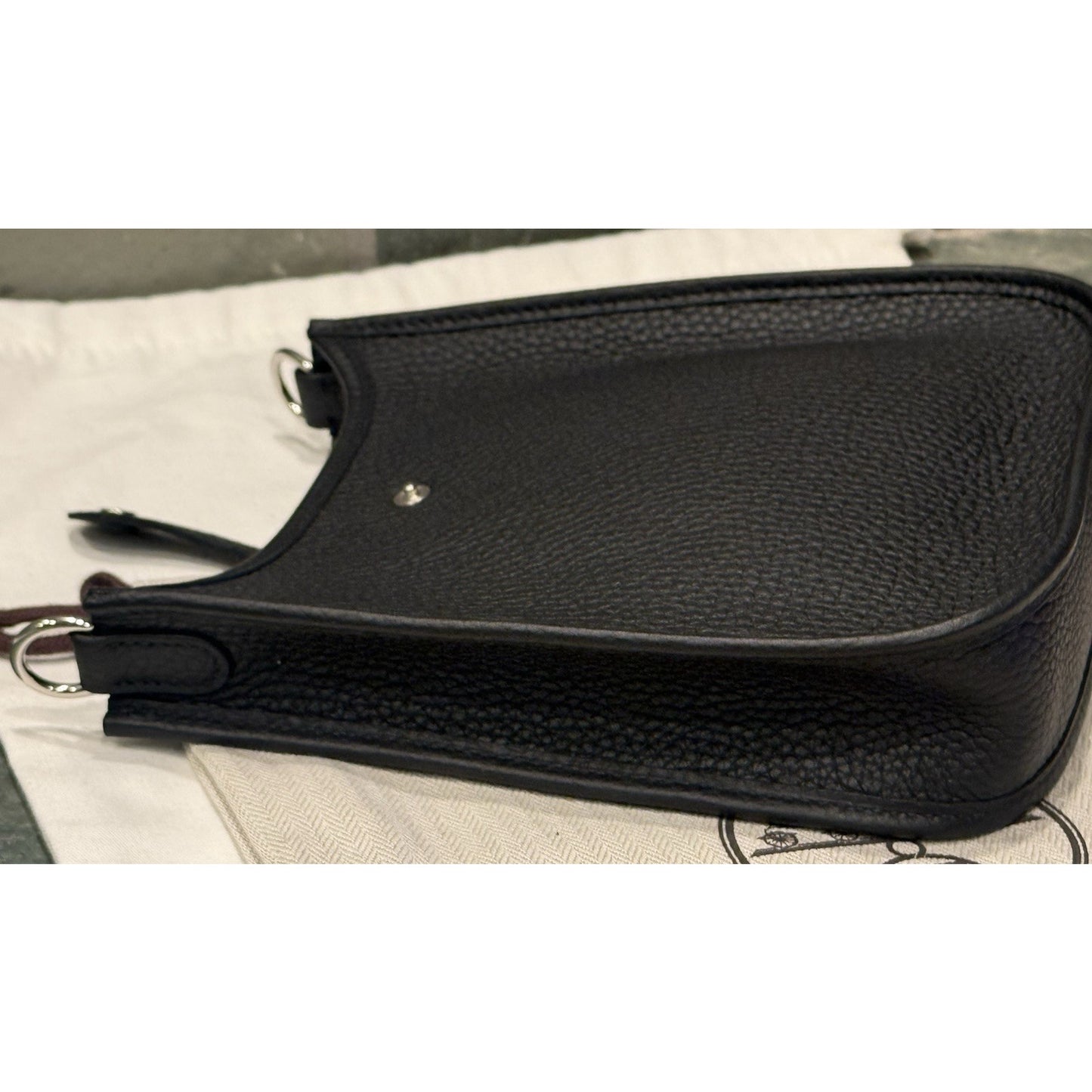 Hermes Evelyne III 29 PM Noir Black Clemence Leather Bag Palladium PHW COA