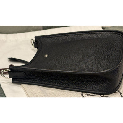 Hermes Evelyne III 29 PM Noir Black Clemence Leather Bag Palladium PHW COA