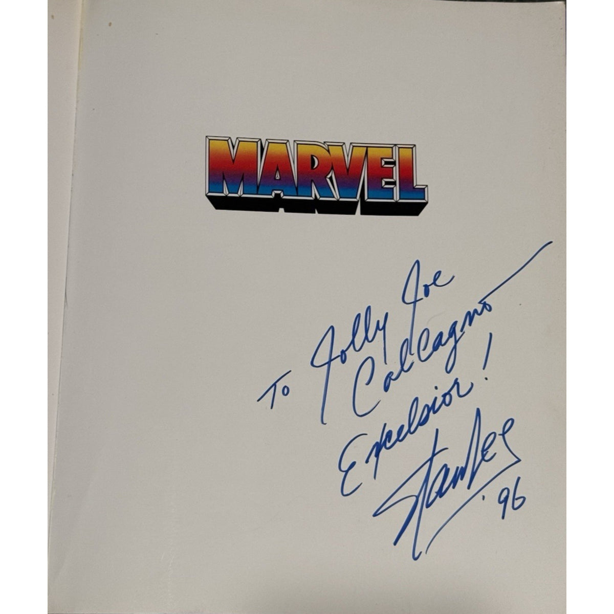 Stan Lee Signed Marvel Book Five Fabulous Decades Autograph 1996 Studio Letter
