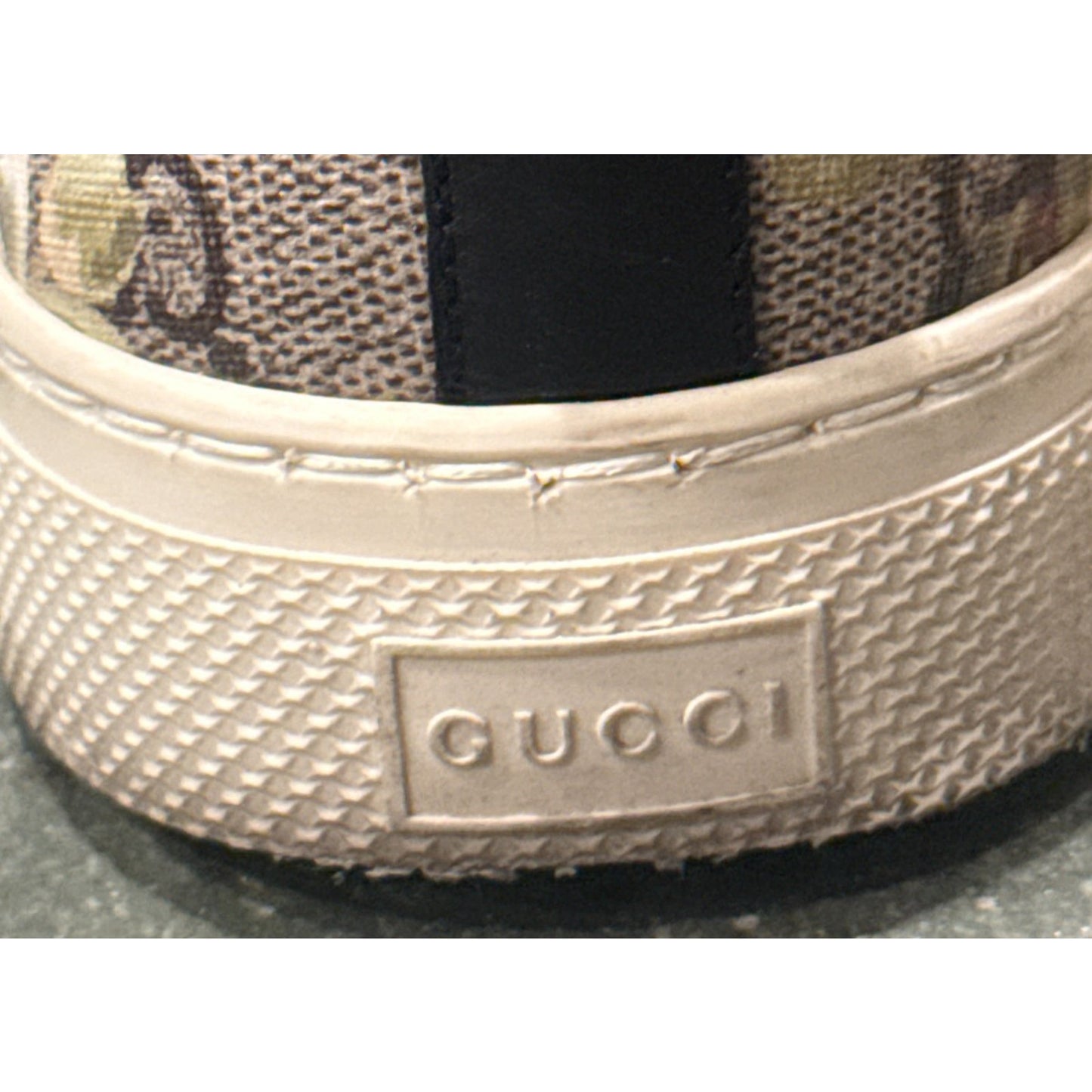 Gucci 407362 GG Supreme Blooms Green Slip On Sneakers Shoes Men 9G Fit US 10 Box