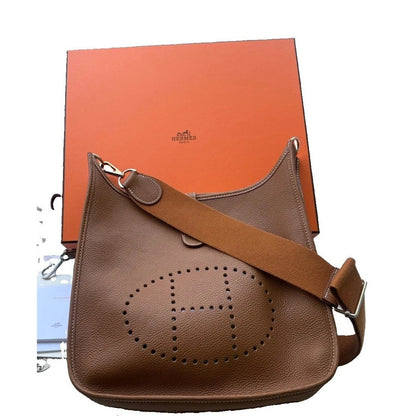 Hermes Evelyne III 29 PM Gold Clemence Leather Bag Palladium PHW 2022 Receipt